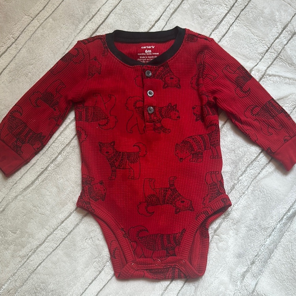 Carter's Red Fox Print Bodysuit